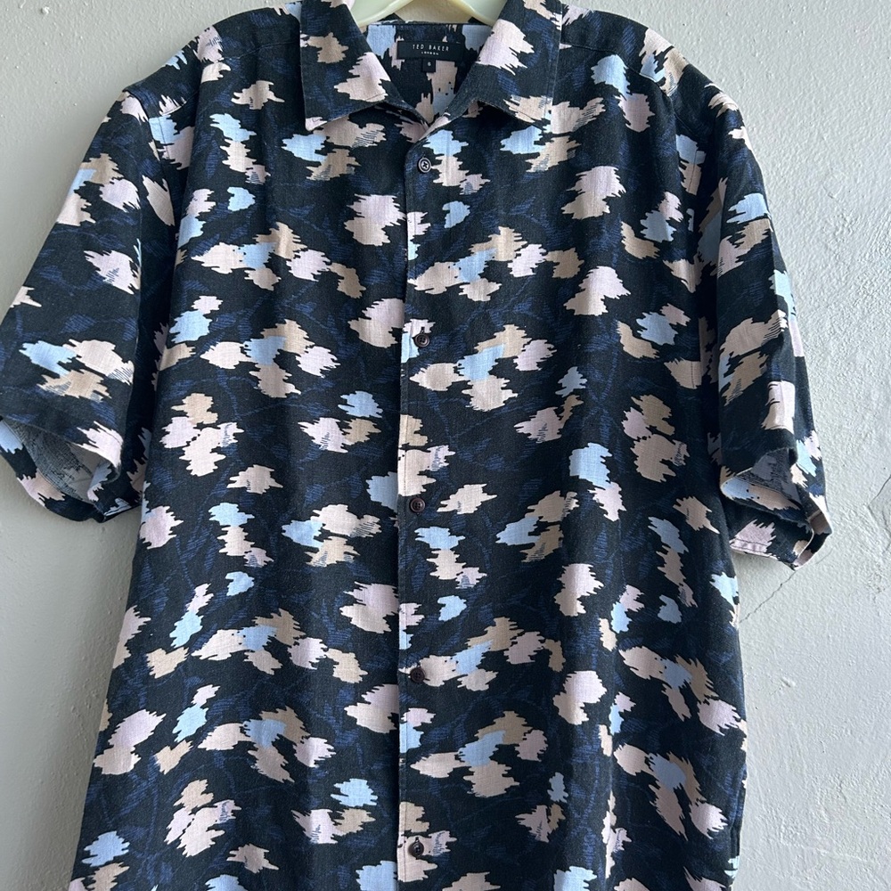 Ted Baker London Men's Abstract Pattern Button-Up Shirt Size 6